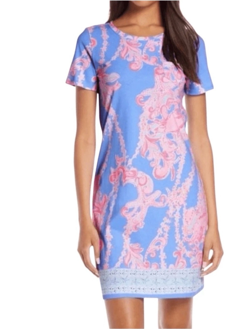 Lilly Pulitzer Blue and Pink Paisley Mini Dress size M